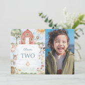 Red Barn Boerderij Animal Verjaardagsfeestuitnodig Kaart (Staand voorkant)