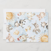 Red Barn Boerderij Animal Verjaardagsfeestuitnodig Kaart (Achterkant)