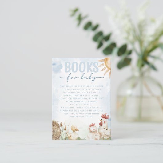 Red Barn Boerderij Dier Baby shower Boekaanvraag Informatiekaartje (Staand voorkant)