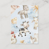 Red Barn Boerderij Dier Baby shower Luier Raffle Informatiekaartje (Achterkant)