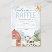 Red Barn Boerderij Dier Baby shower Luier Raffle Informatiekaartje (Voorkant)