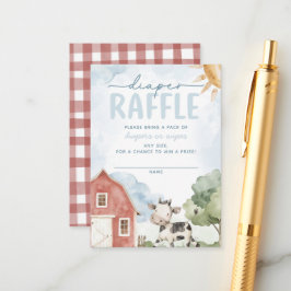 Red Barn Boerderij Dier Baby shower Luier Raffle Informatiekaartje