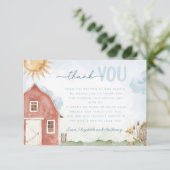 Red Barn Boerderij Dier Dank u kaart Brief Nota (Staand voorkant)