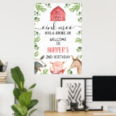 Red Barn Boerderij Foliage 24x36 Birthday Welcome  Poster (Thuiskantoor)