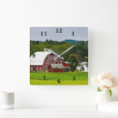 Red Barn Boerderij Home Vierkante Klok (Huis)