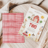 Red Barn Boerderij Verjaardagsuitnodiging Kaart