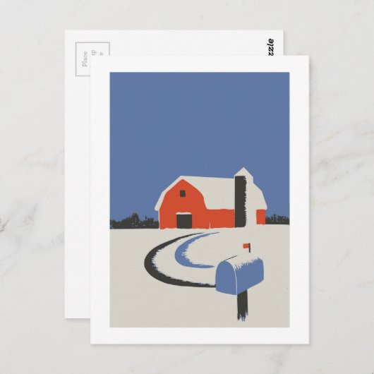 Red Barn Briefkaart (Voorkant / Achterkant)