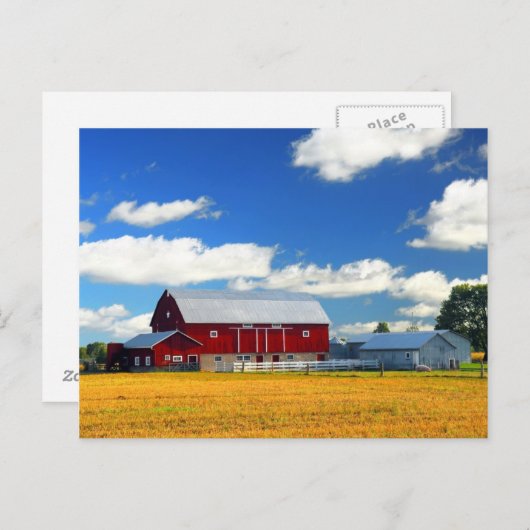 Red Barn Briefkaart (Voorkant / Achterkant)