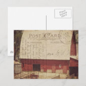 Red Barn Briefkaart Digital Art (Voorkant / Achterkant)