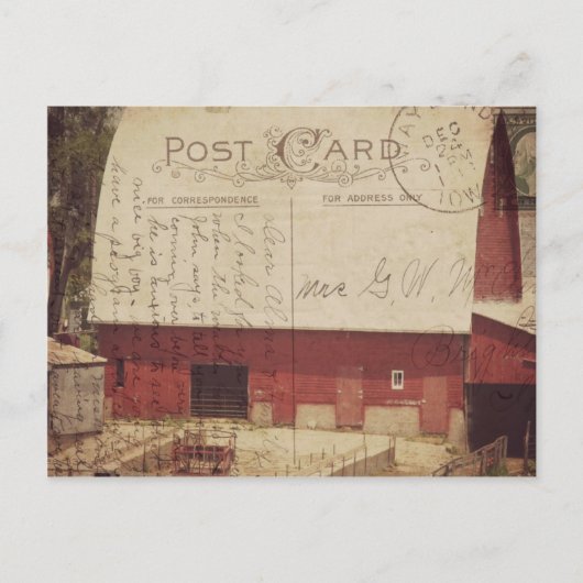 Red Barn Briefkaart Digital Art (Voorkant)