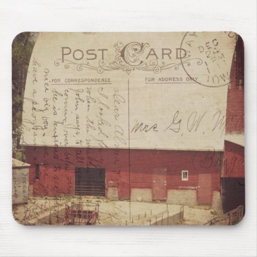 Red Barn Briefkaart Digital Art Muismat (Voorkant)