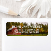 Red Barn bruiloft retour adres labels (Insitu)