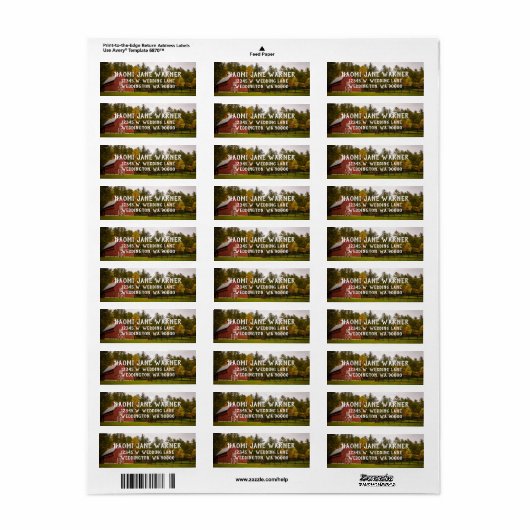 Red Barn bruiloft retour adres labels (Full Sheet)