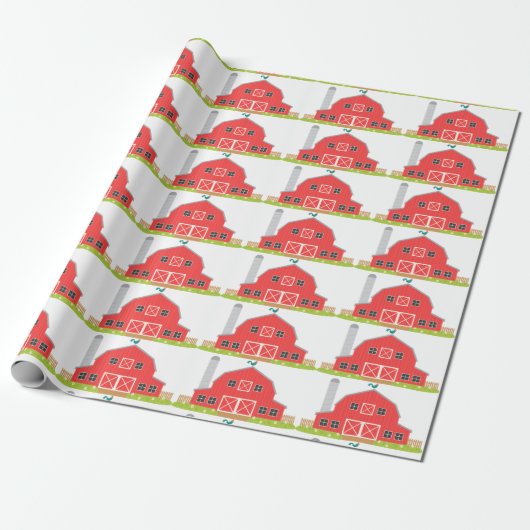 Red Barn Cadeaupapier (Uitgerold)