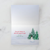 Red Barn Christmas Wreath Snowman Feestdagen Kaart (Binnen)