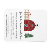 Red Barn Country Kerstparty Invitation Magnet Magneet (Horizontaal)