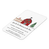 Red Barn Country Kerstparty Invitation Magnet Magneet (Linkerzijde)