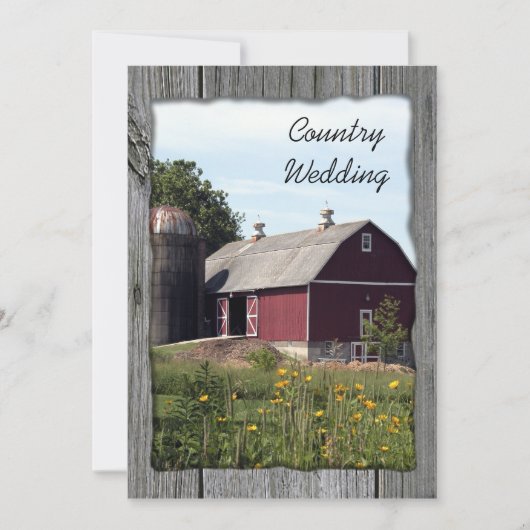 Red Barn Country Weddenschap Save the Date (Voorkant)