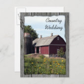 Red Barn Country Weddenschap Save the Date Aankondigingskaart (Voorkant / Achterkant)