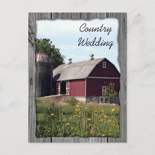 Red Barn Country Weddenschap Save the Date Aankondigingskaart (Voorkant)