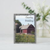 Red Barn Country Weddenschap Save the Date Aankondigingskaart (Staand voorkant)