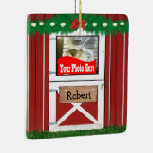 Red Barn Custom 2 Fotokerstversiering Keramisch Ornament (Rechts)