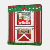Red Barn Custom 2 Fotokerstversiering Keramisch Ornament (Links)