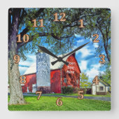 Red Barn Decor Persoonlijke wandklokken (Voorkant)