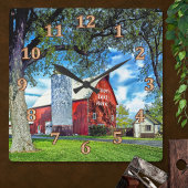 Red Barn Decor Persoonlijke wandklokken