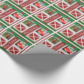 Red Barn deur 2 Foto Custom Country Holiday Cadeaupapier (Hoek)