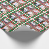 Red Barn deur 4 Foto Custom Country Holiday Cadeaupapier (Hoek)