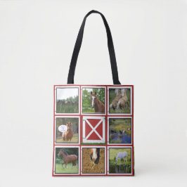 Red Barn-deur - Aangepaste foto-Canvas tas paard
