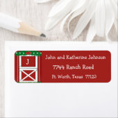 Red Barn door Custom Holiday Return-label Etiket (Insitu)