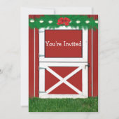 Red Barn Door Custom Vakantie Party Uitnodiging (Voorkant)