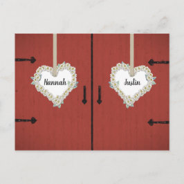 Red Barn en Daisies Country Wedding Bewaar de datu Briefkaart