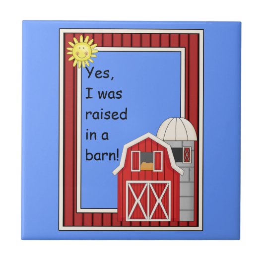 Red Barn en Grain Silo - Dierenvriend Kitchen Tegeltje (Voorkant)