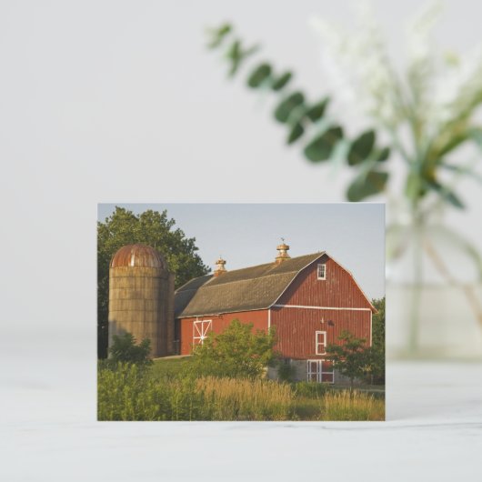 Red Barn en Silo Briefkaart (Staand voorkant)