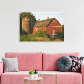 Red Barn en Silo Canvas Afdruk (Insitu (Woonkamer))