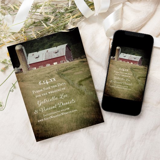 Red Barn en Silo Country Boerderij Save the Date