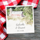 Red Barn en Silo Country Boerderij Wedding Napkins Servet