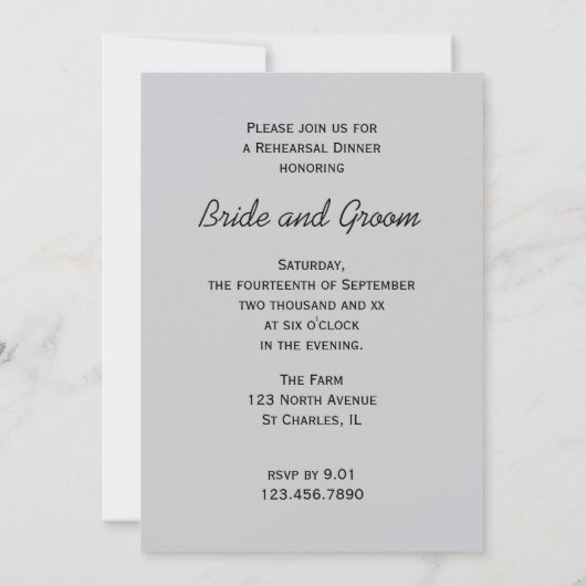 Red Barn en Silo Country Wedding Rehearsal Dinner Kaart (Achterkant)