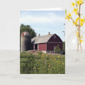 Red Barn en Silo Kaart (Gele Bloem)