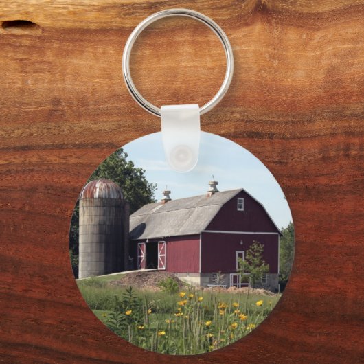 Red Barn en Silo Sleutelhanger (Voorkant)