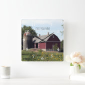 Red Barn en Silo Vierkante Klok (Huis)