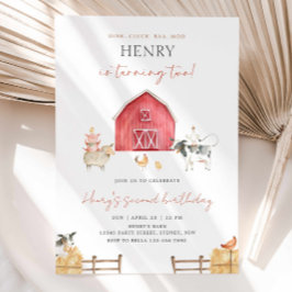 Red Barn Farm Dieren Verjaardagsfeest Kaart