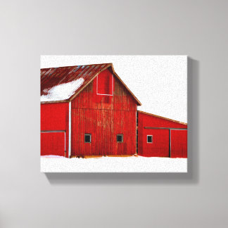 Red Barn Farmhouse Decor Canvas Print Wall Art