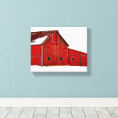 Red Barn Farmhouse Decor Canvas Print Wall Art (Insitu (Houten vloer))
