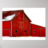 Red Barn Farmhouse Poster Print Wall Art (Voorkant)