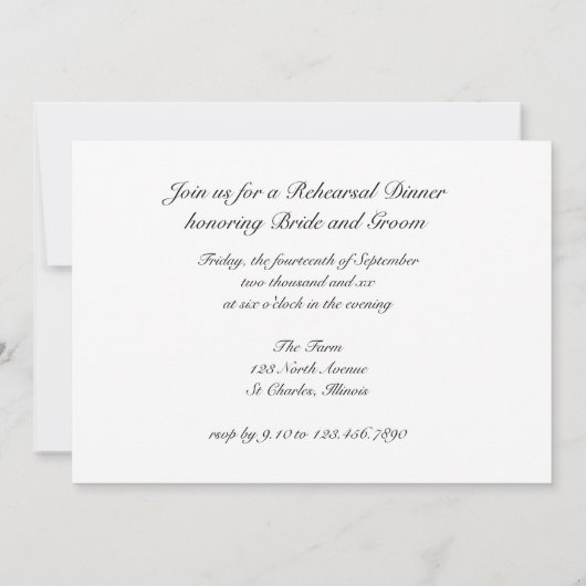 Red Barn Fence Country Weddenschap Rehearsal Dinne Kaart (Achterkant)