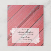 Red Barn Flowers Wood Weddenschap Favors Plaatskaartje (Buitenkant ongevouwen)